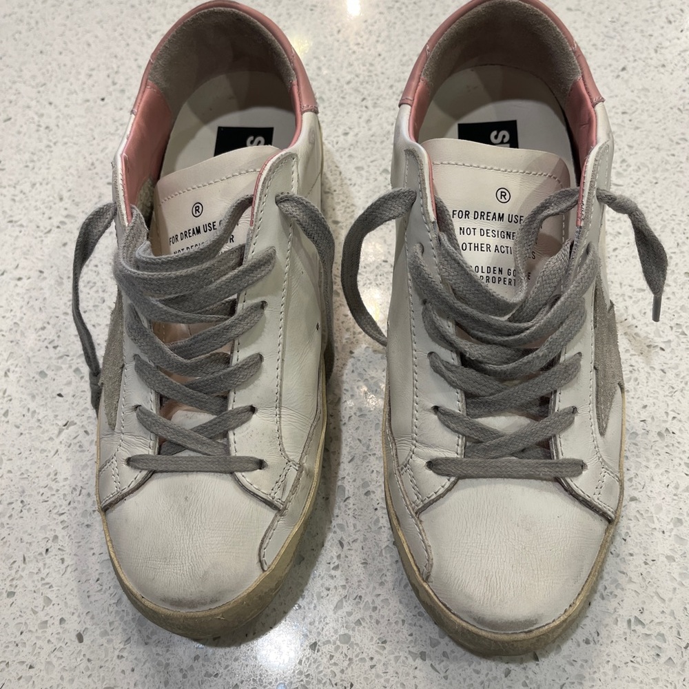Golden Goose Superstars with Pink Heel Tab